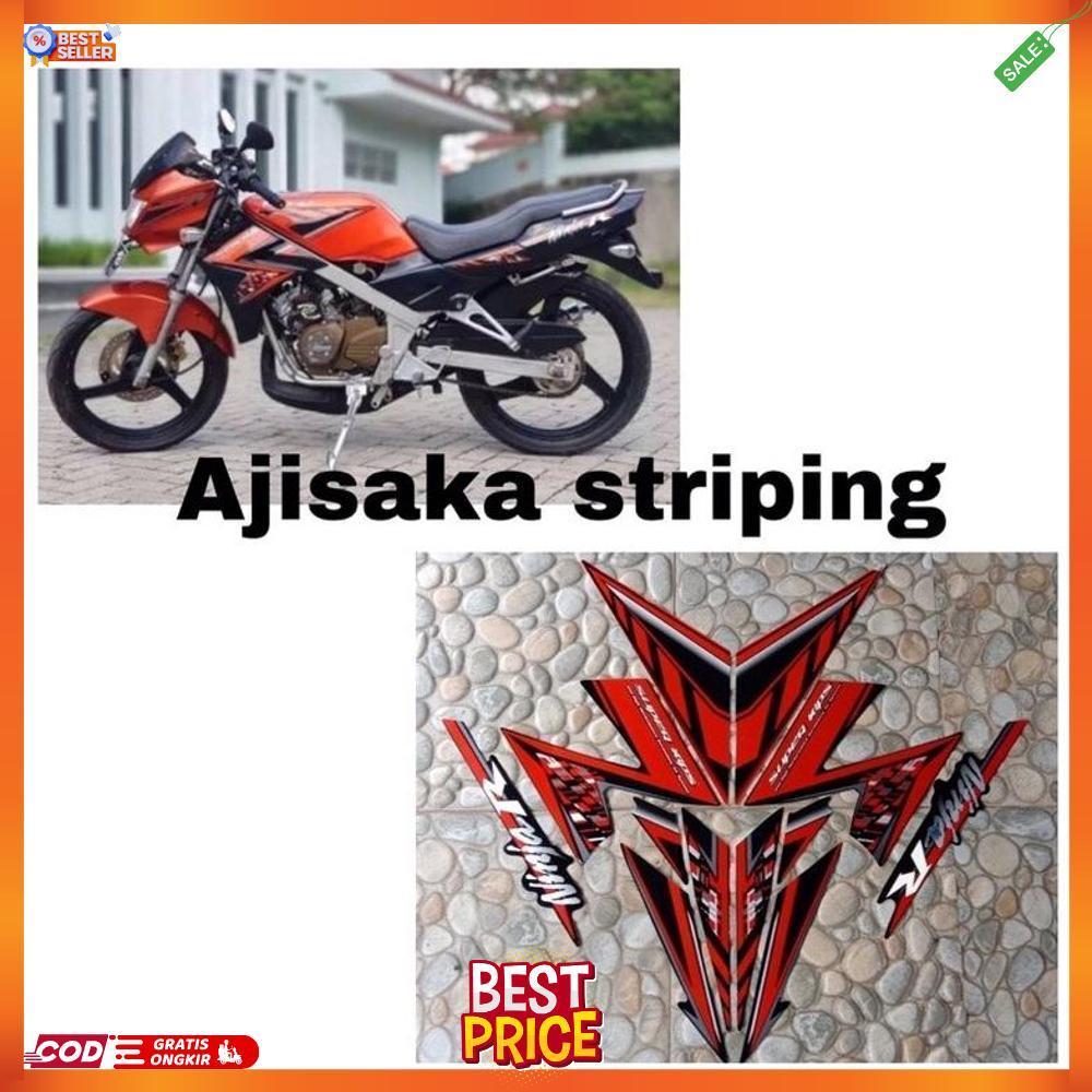 Striping Stiker Lis Les Kawasaki Ninja R 2014 2015 Merah Hitam Oren Hitm [S5]