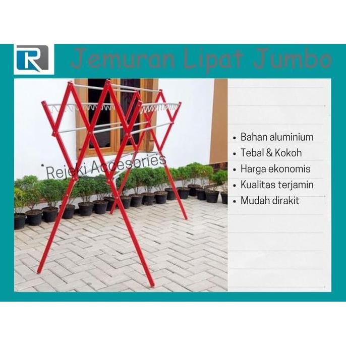 Jemuran Baju Lipat Aluminium Jumbo Premium Quality