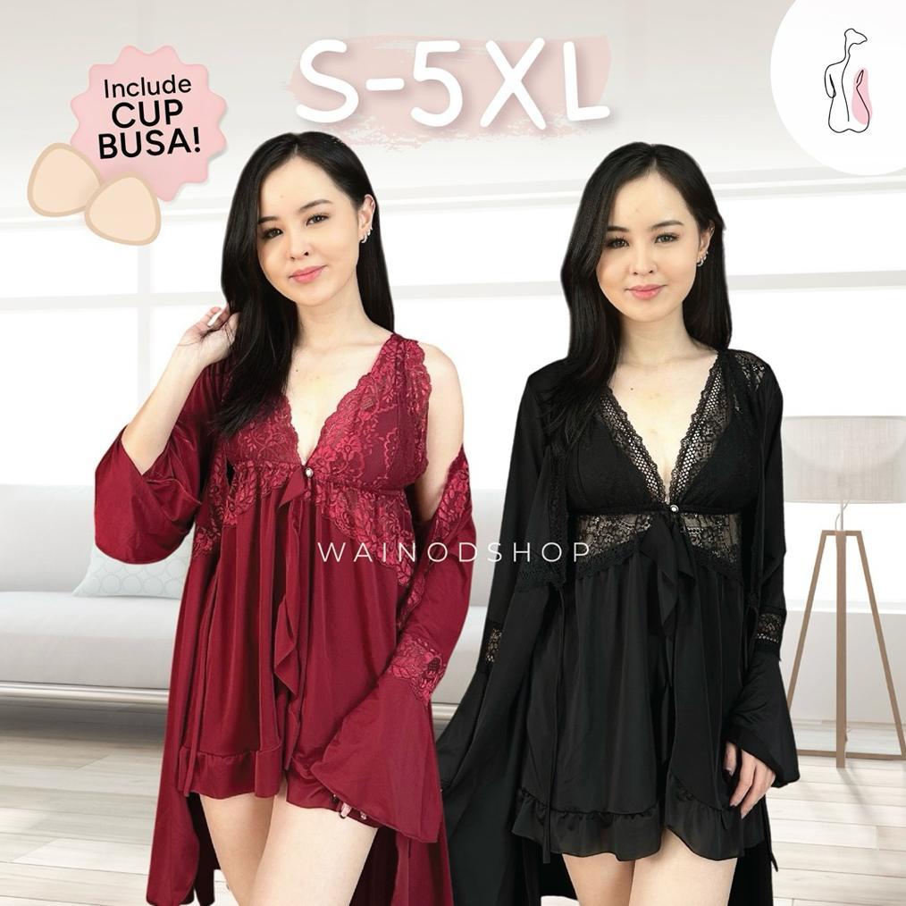 GARANSI DIANA + CUP S-5XL lingerie dress & kimono BIGSIZE - WAINODSHOP KEKINIAN