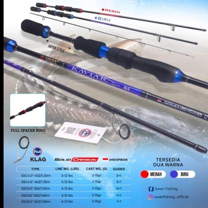 HARGA DISC - joran swan kaviar solid carbon 120 135 150 165 180 joran pancing