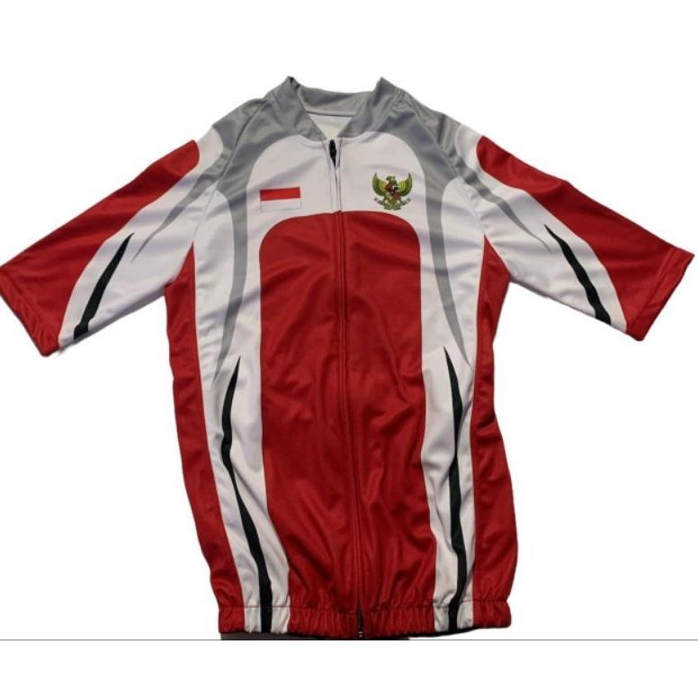 BESTPROMO Jersey Roadbike Indonesia Olimpiade Bahan UV Milano