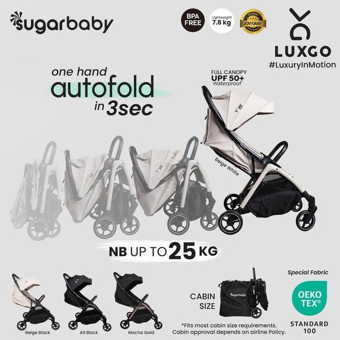Stroller Luxgo Kereta Dorong Bayi/Stroller Bayi/Stroller Autofold Bpa Free/Stroller Lipat Dan Ringan