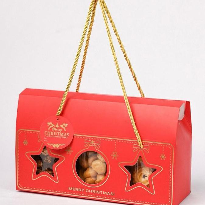 Box Natal Kemasan Toples / Box Kue Natal / Box Kue Kering 3 Toples