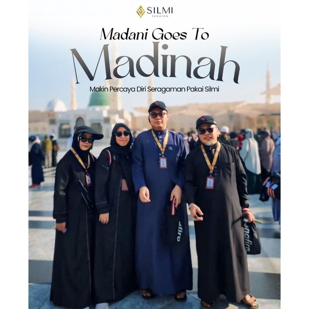 favorit silmi - gamis abaya putih - gamis sarimbit keluarga - gamis putih umroh madani family