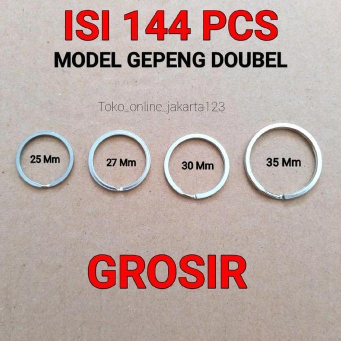 Ring gantungan kunci gepeng Tebal Ring Ganci double Ring Bulat isi 144 Pcs