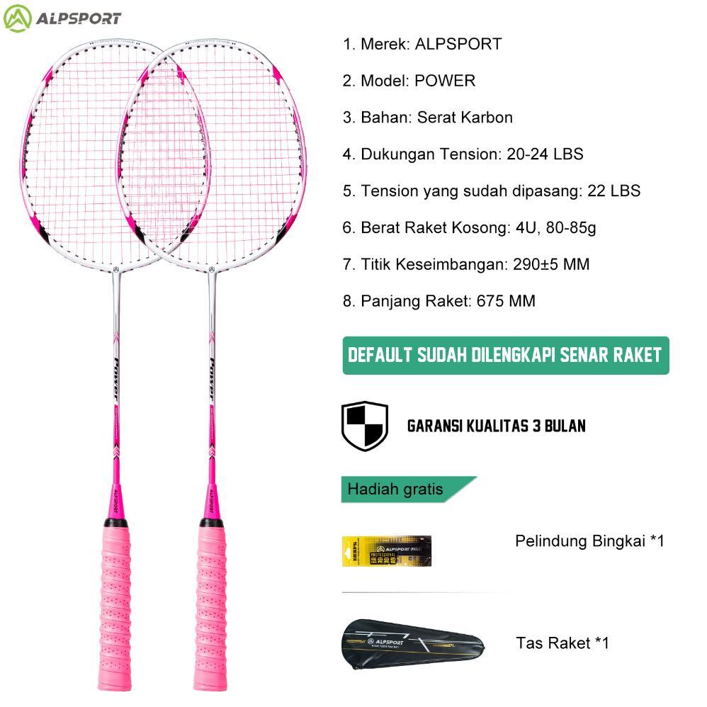 BEST DEALS ALPSPORT New Power 4U G5 100% Serat Karbon Penuh Desain Asli 22-28Lbs 24T Raket BuluTangk