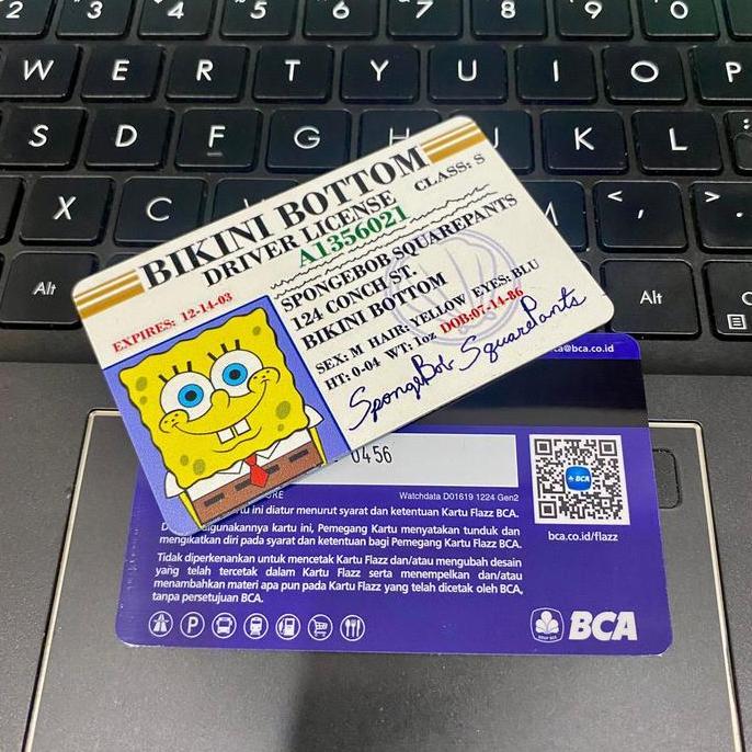 SPONGEBOB Driver License SIM Spongebob Custom Doff eMoney Flazz TapCash Brizzi eToll NFC
