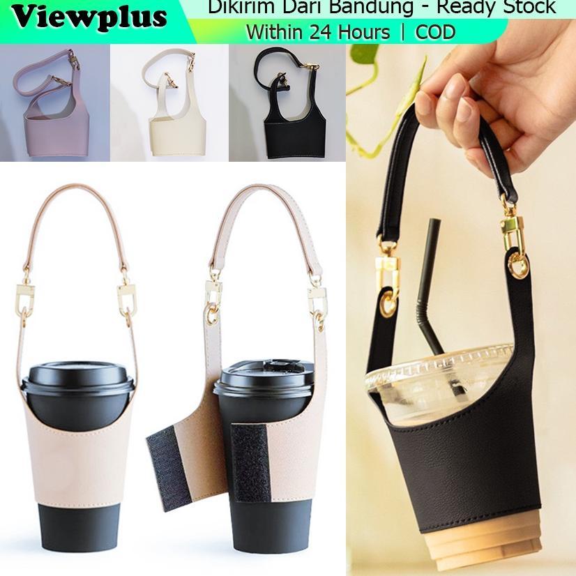 Tas Paper Cup Holder - Tas Paper Cup Sleeve Leather Kopi Gelas Holder - Tas Gelas Kertas Kopi - Tas 