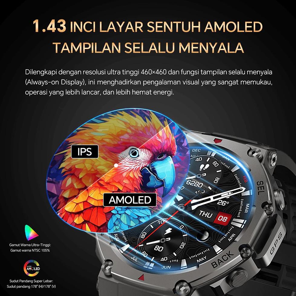 RECOMMENDED Citijungle B78 Smartwatch GPS 2 | Tahan Air 5ATM Bisa Renang | AMOLED 1.43 Full Touch | 
