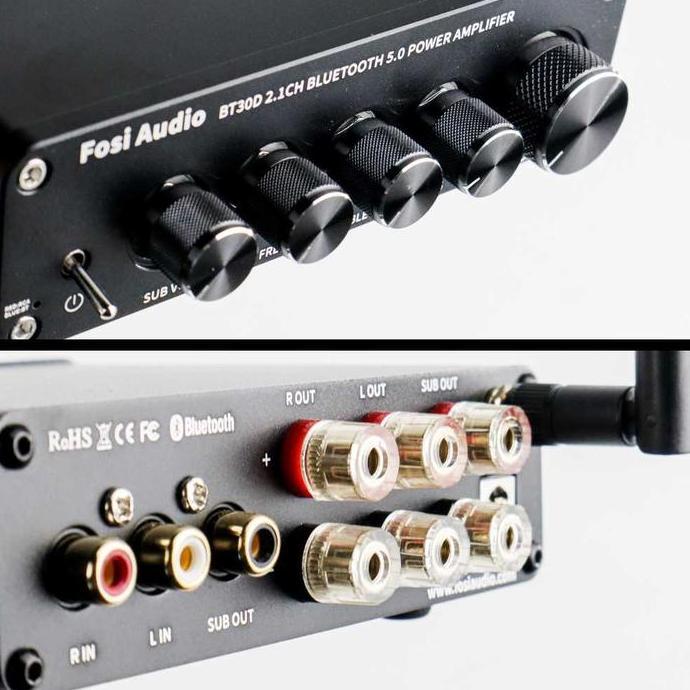 Fosi Audio Bluetooth 5.0 Amplifier 2.1 Bass Treble Control BT30D