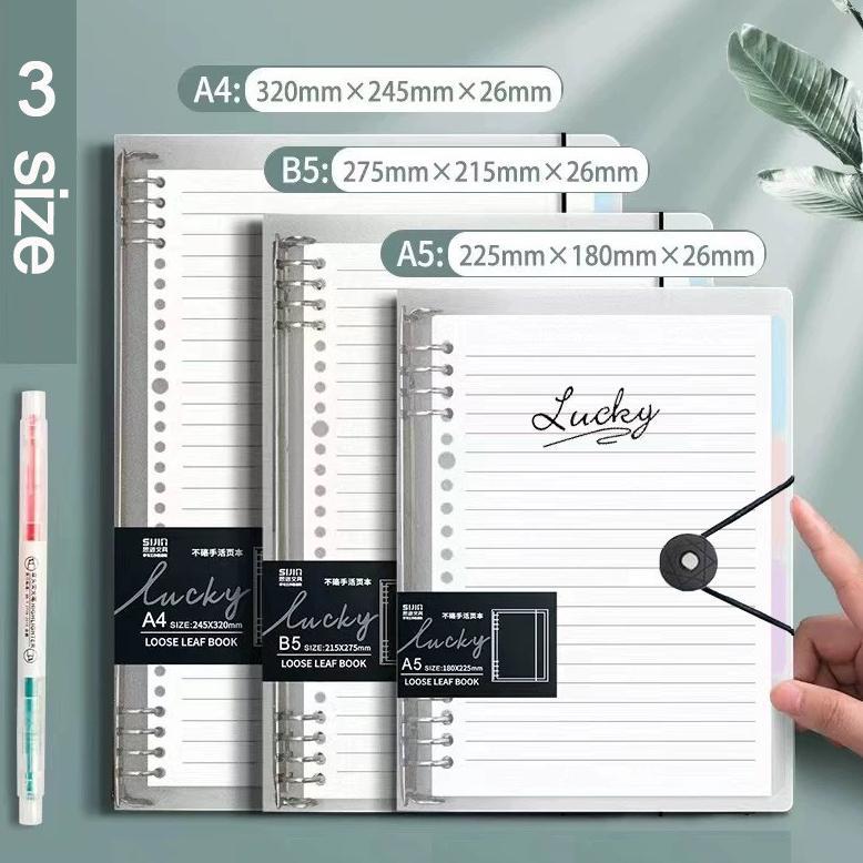 Murah  Binder A5/B5 Buku Binder Aesthetic Transparan Hitam Putih Notebook Aesthetic Korea