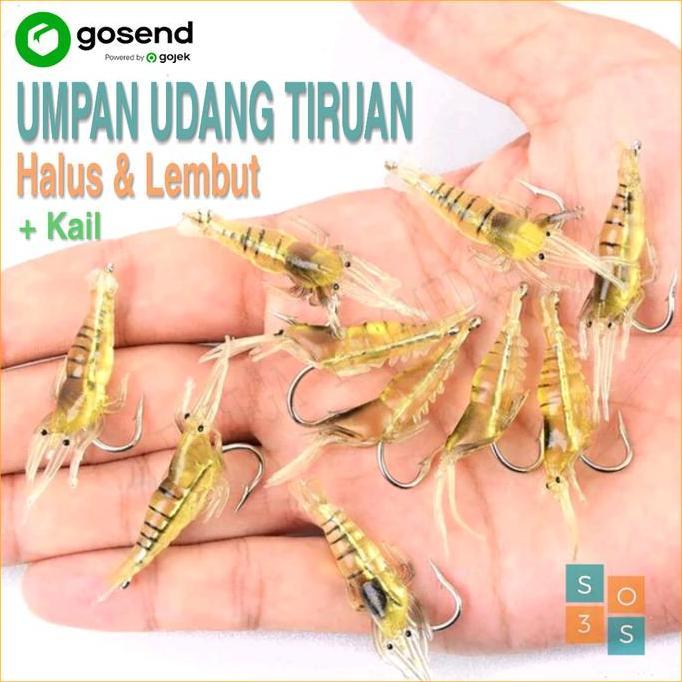 Umpan Udang Tiruan Mirip Asli - Umpan Pancing + Kail Tajam