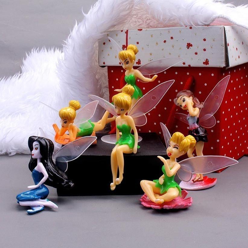 6Pcs Miniatur Peri Tinker Bell Mainan Pajangan Miniatur Hiasan Cake Topper Kue Tinkerbell / /Miniatu