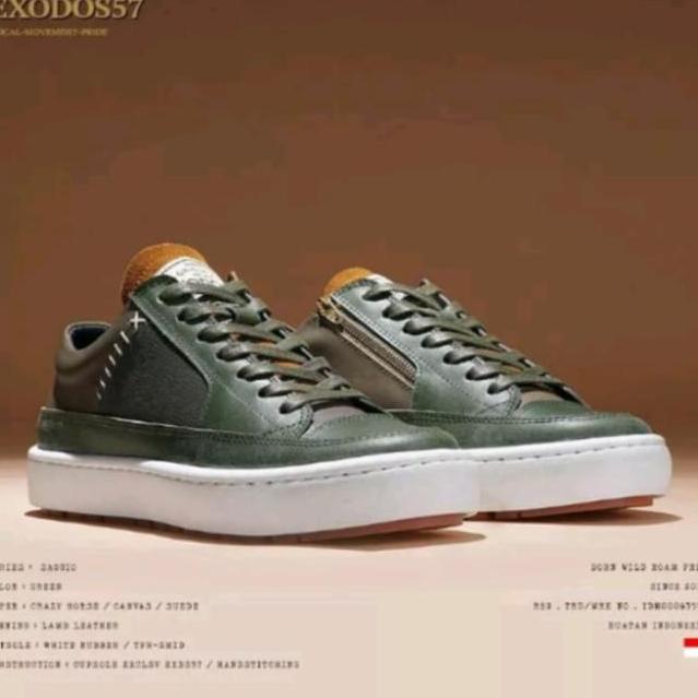 SEPATU EXODOS57 SAGIO GREEN | SEPATU BIKERS | ORIGINAL terlaris