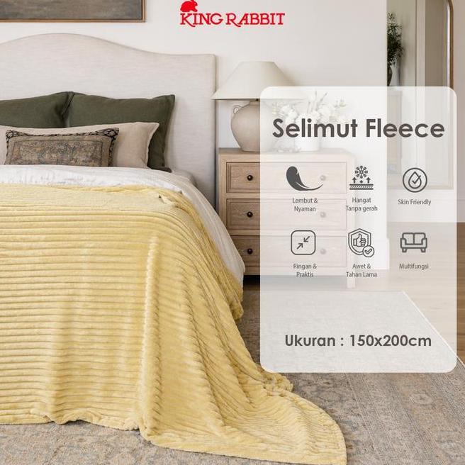King Rabbit Thermal Blanket Selimut Lembut Uk. 150X200 Cm Warna Polos