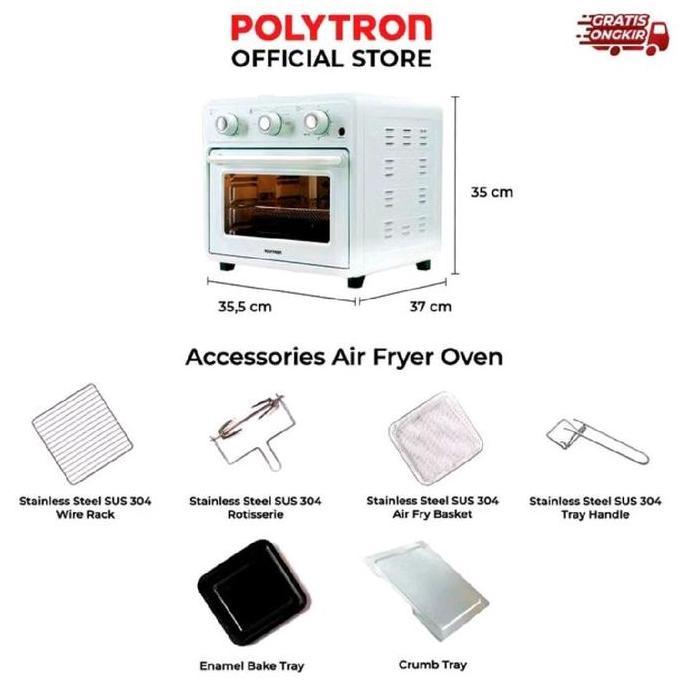 6GOFLANSS - POLYTRON PEO 25S1 AIR FRYER OVEN 25L DENGAN TEKNOLOGI LIGHT STEAM DAN KIPAS KONVEKSI BES