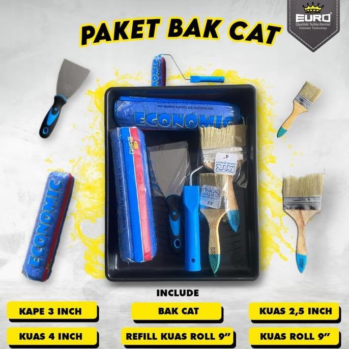 Now- Paket Alat Cat Kuas Roll Refill Kuas Roll Bak Cat Kape Dan Kuas Cat