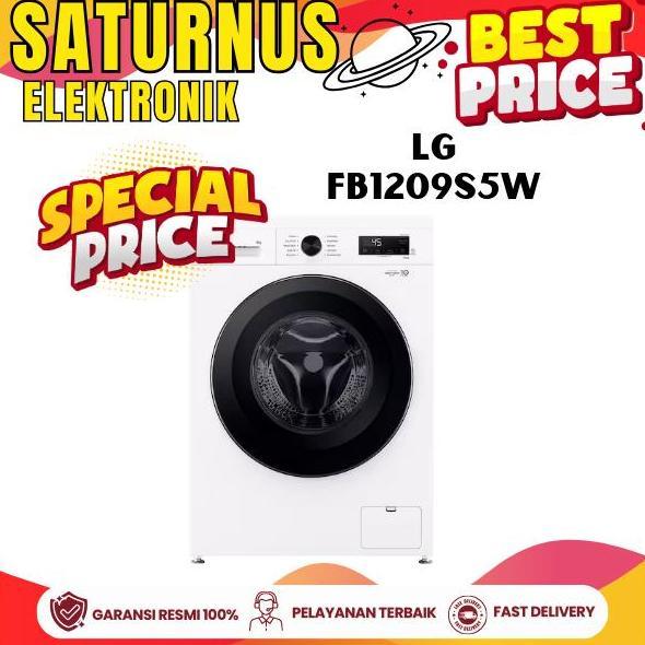 LG FB1209S5W Mesin Cuci 9 Kg Steam Front Loading