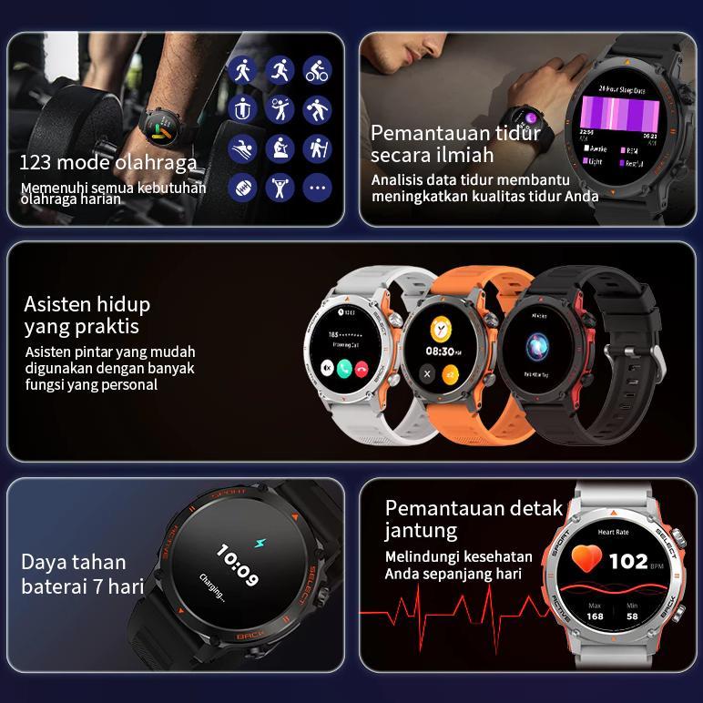 Morein Plus Gt1 Smartwatch - 1.43'' Amoled | Tahan Air Ip68 | Baterai Tahan Lama | 123 Mode Olahraga