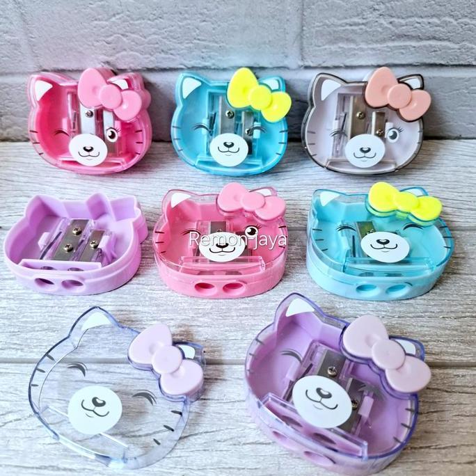 3 PCS Rautan Hello kitty Besar Serutan Pensil 2 Lubang Motif Hello Kitty
