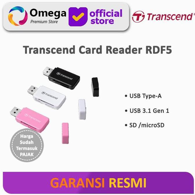 BEBAS ONGKIR - Transcend Card Reader RDF5 SDHC microSDHC