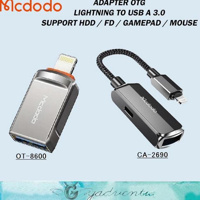 OEMAHRESI.NEW MCDODO OT-8600 MINI OTG ADAPTER IPHONE LIGHTNING TO USB FLASHDISK DATA UNTUK IPHONE 8 