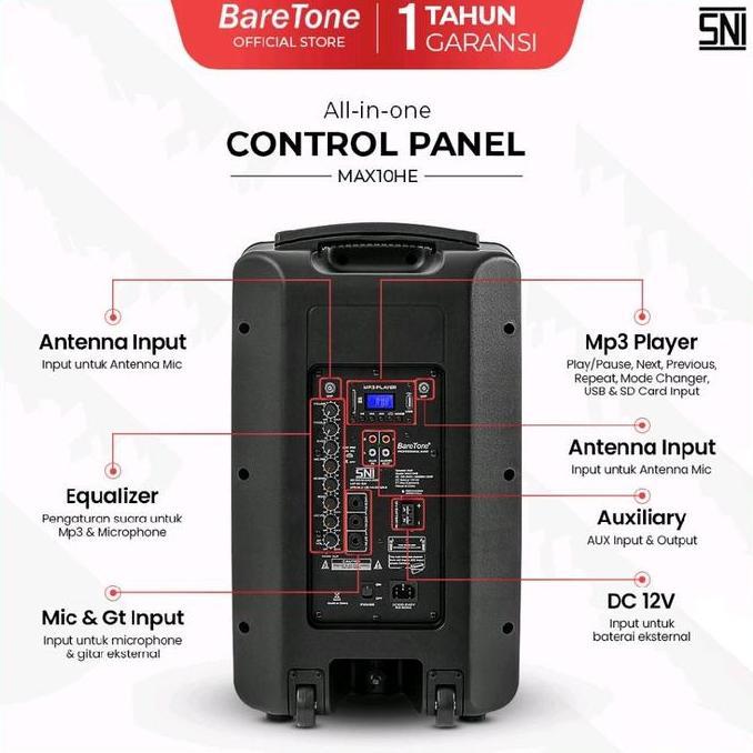 cvbelling / Baretone Speaker Portable MAX10HE Speaker Bluetooth 10inch Speaker Baretone MAX 10HE Dis
