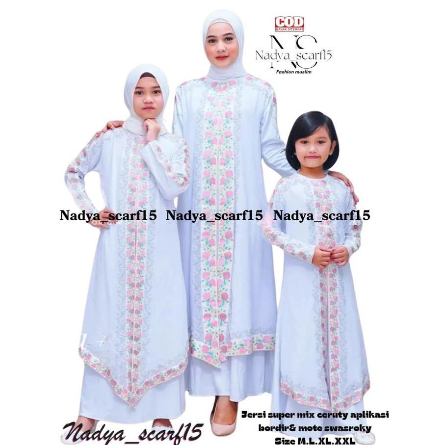 Khza- Gamis Abaya Arab Ha Remaja Dan Desa Shireen Putih Arab Busui Jersey Import Mix Ceruty Mote Ter