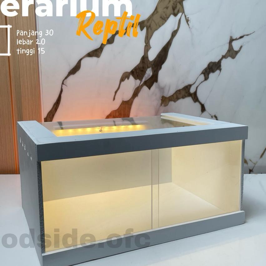 1 Sett Terarium Reptil Akrilik / Kandang Reptil Pvc Board Transparan Uk L 30X20X15Cm