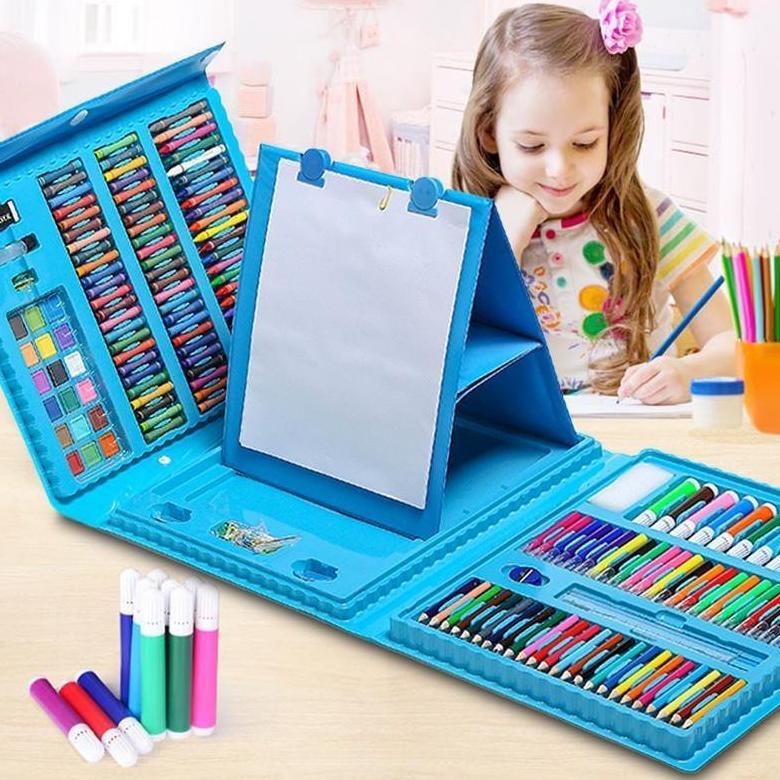Win Grosir - Crayon Set 208 Alat Mewarnai Warna Set 208pcs Pensil Warna Krayon Set / Crayon Set 42pc