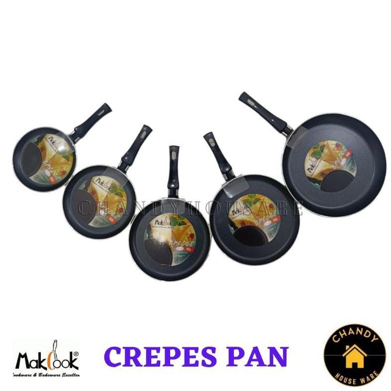 NEW CREPES PAN / WAJAN DATAR / PANCI CREPES / TEFLON CREPES 16 18 20 22 25 CM MERK MAKCOOK [terbaik]