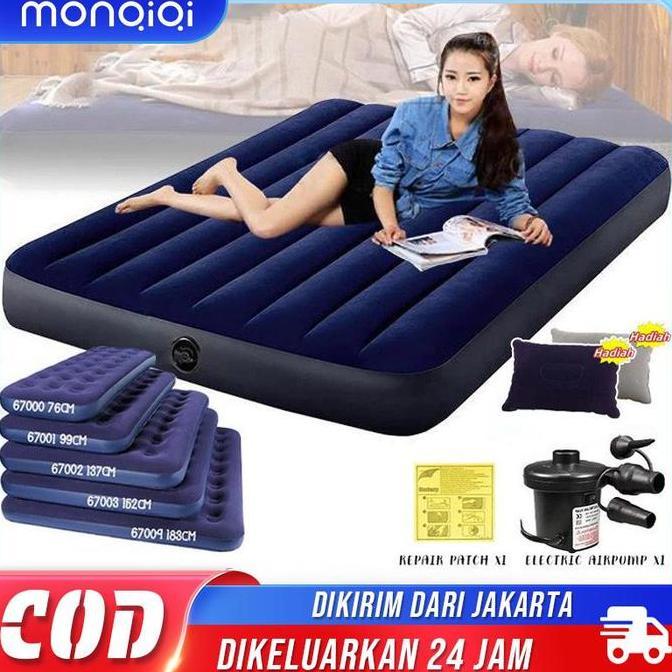 Grosir Kasur Angin / Air Bed Double Kasur Angin + Pompa  Paket Kasur Angin Double / Paket Kasur Tiup