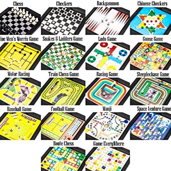 Promo 18 In 1 Magnetic Games - Mainan Anak Dan Dewasa - Chess - Ular Tangga Cod