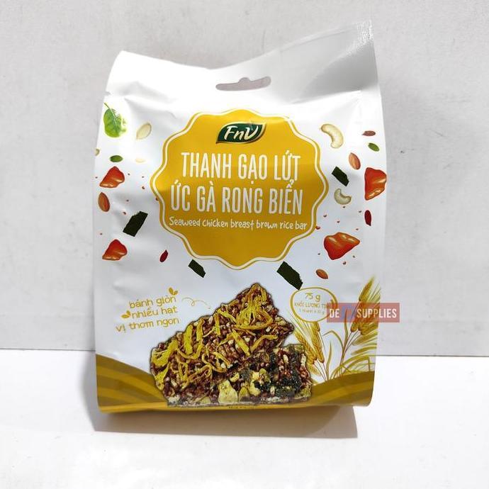 FnV Brown Rice Bar Snack Vietnam 75gr isi 5 - Pork Floss / Seaweed Walnut / Chicken Breast / Boat Ca