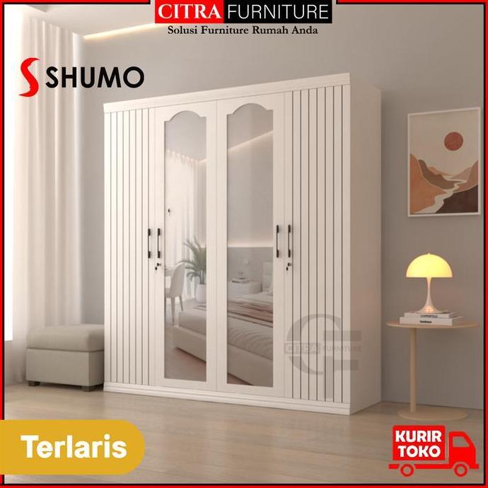 Terlaris Lemari Pakaian Besi 4 Pintu Ayun Minimalis | Lemari Baju Swing