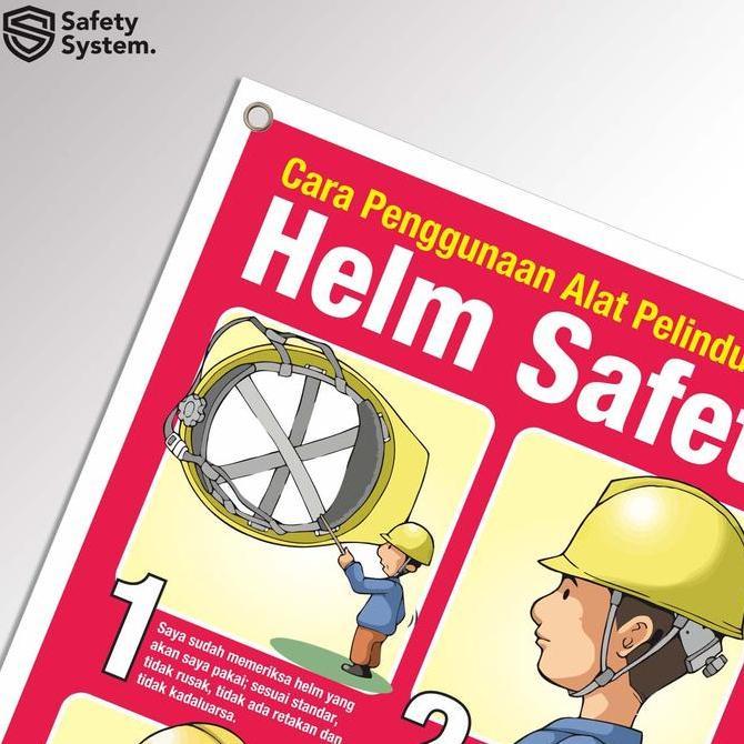 Spanduk banner K3 safety keselamatan kerja safety K3 cara penggunaan APD PPE - helm safety pelindung