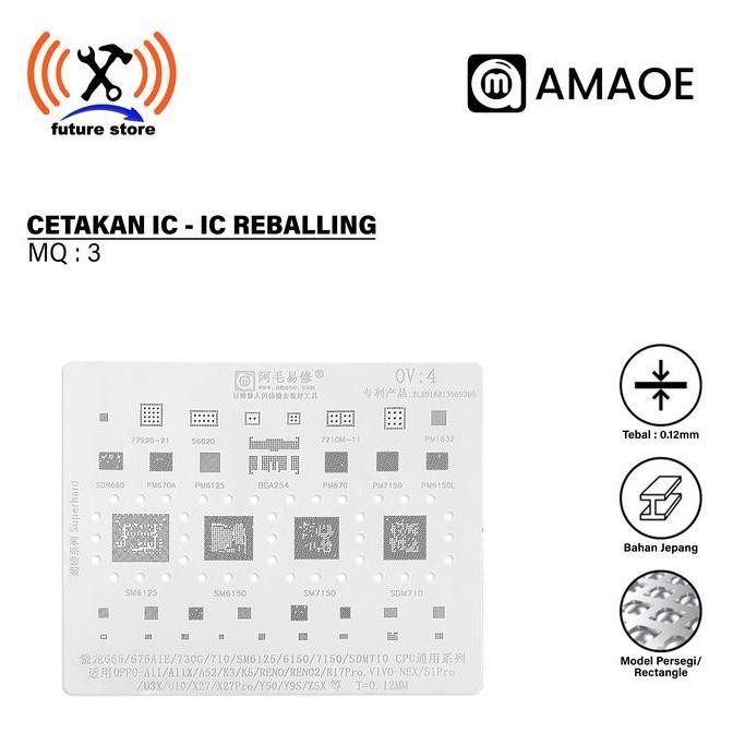 Amaoe OV4 Cetakan IC BGA Reballing Stensil untuk OPPO K5/RENO2/R17Pro/VIVO/NEX/U10/X27Pro Snapdragon
