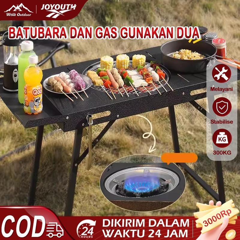 Panggangan Bbq 90Cm Portable Camping Grill Pemanggang Bbq Arang Outdoor Smoker Grill Bbq Peralatan B