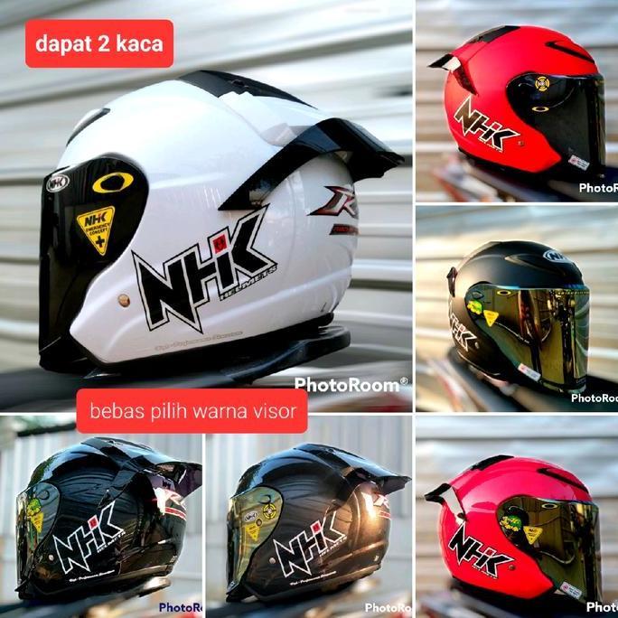 Termurah Helm Nhk R6 Solid, Paket Ganteng Venom Visor Pnp With Spoiler Dapat 2 Kaca Helmet