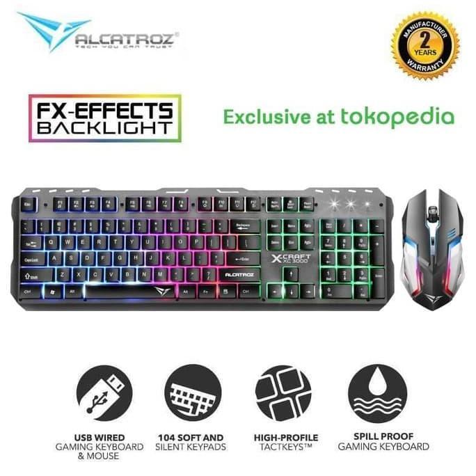 Alcatroz X-Craft XC-3000 Spill Proof Gaming Keyboard + Mouse Combo