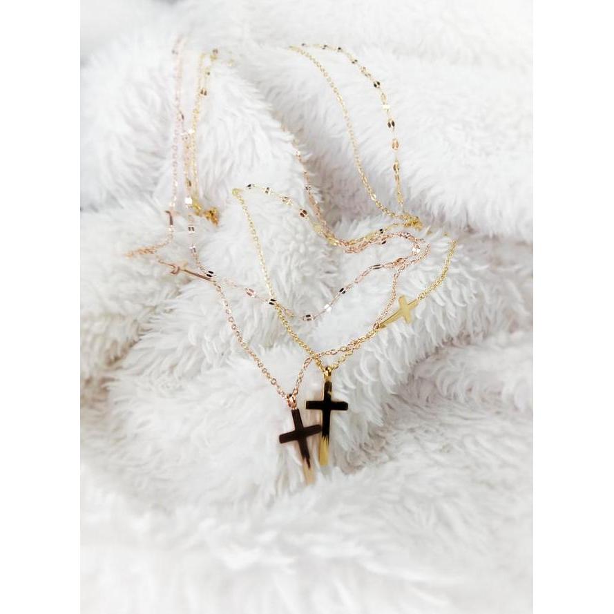 Kalung Salib Wanita 2 Layer