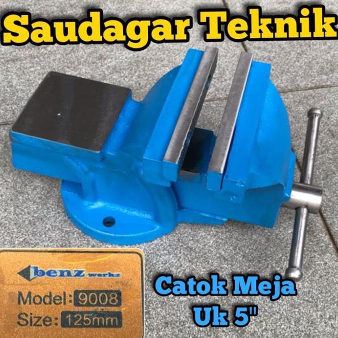 Ragum Catok Meja Besi 5 Inch Vice Table Benz 5" Catok Paron Alat Penjepit Besi