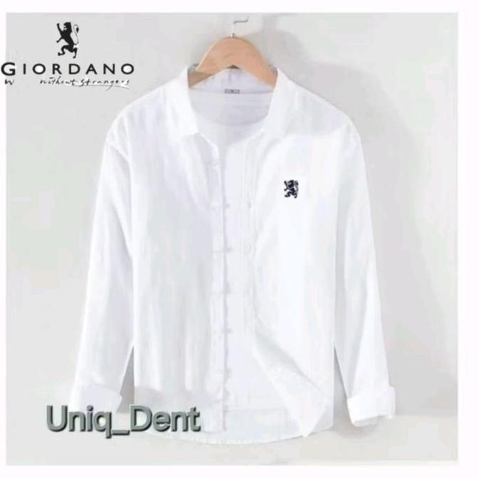 Kemeja Pria GIORDANO 3D Slim fit | Kemeja Panjang Pria Casuall
