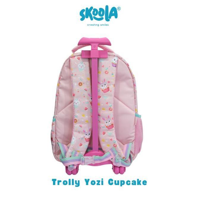 Bag- Skoola Tas Anak Trolly Sekolah Sd Perempuan Custome Name 3D - Trolly Finzi Yozi