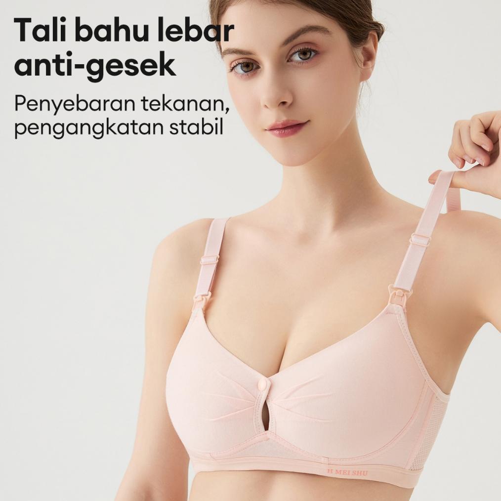 ORIGINAL ANGEL MOMMY Nursing Bra Busa Tanpa Kawat Bra Menyusui Bh Menyusui Bra Kancing Depan Tanpa K