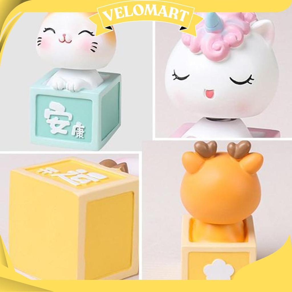 Bobble Head Kepala Goyang - Pajangan Dashboard Mobil Dekorasi Aksesoris Kucing Rusa Unicorn Anjing A