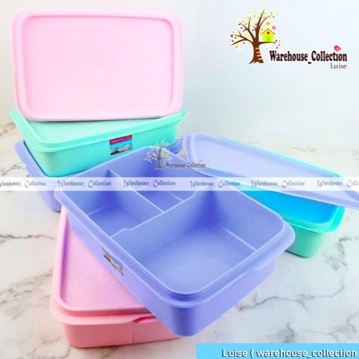 [3 & 6 pcs] Lunch Box Sekat alexish || kotak makan Bunny sekat 3 || ompreng sekat 3 || kotak bekal s