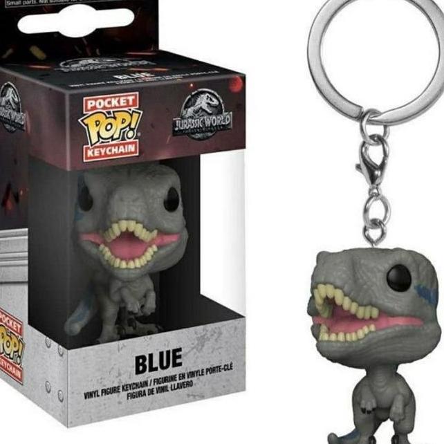 HOT SALE TERBARU MYCOLLECTIONSID FUNKO POCKET POP KEYCHAIN GANTUNGAN KUNCI JURASSIC WORLD BLUE TERMU