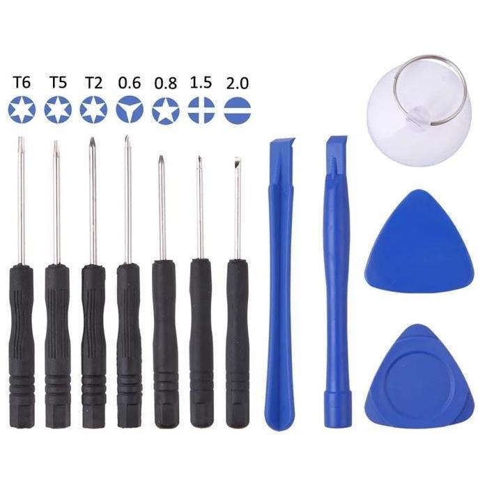 12 Pcs Alat Buka LCD HP Bongkar Layar Servis Iphone Android Obeng Set