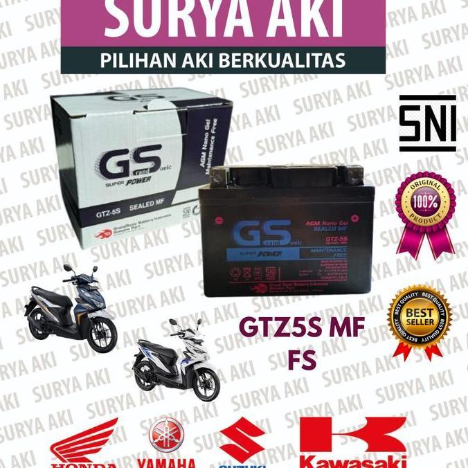 Aki Motor GTZ5S Aki Kering MF Aki Motor Beat ESP Beat F1 Vario 110